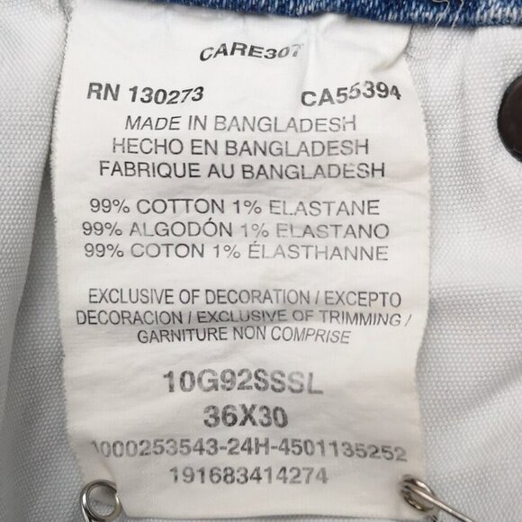 Wrangler Men's Size 36/30 Lighter Wash Slim Straight Blue Jeans - Picture 5 of 13